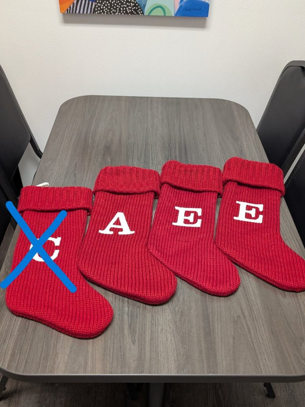 Initial Monogrammed Letter A Red and White Knitted Christmas Holiday Stocking